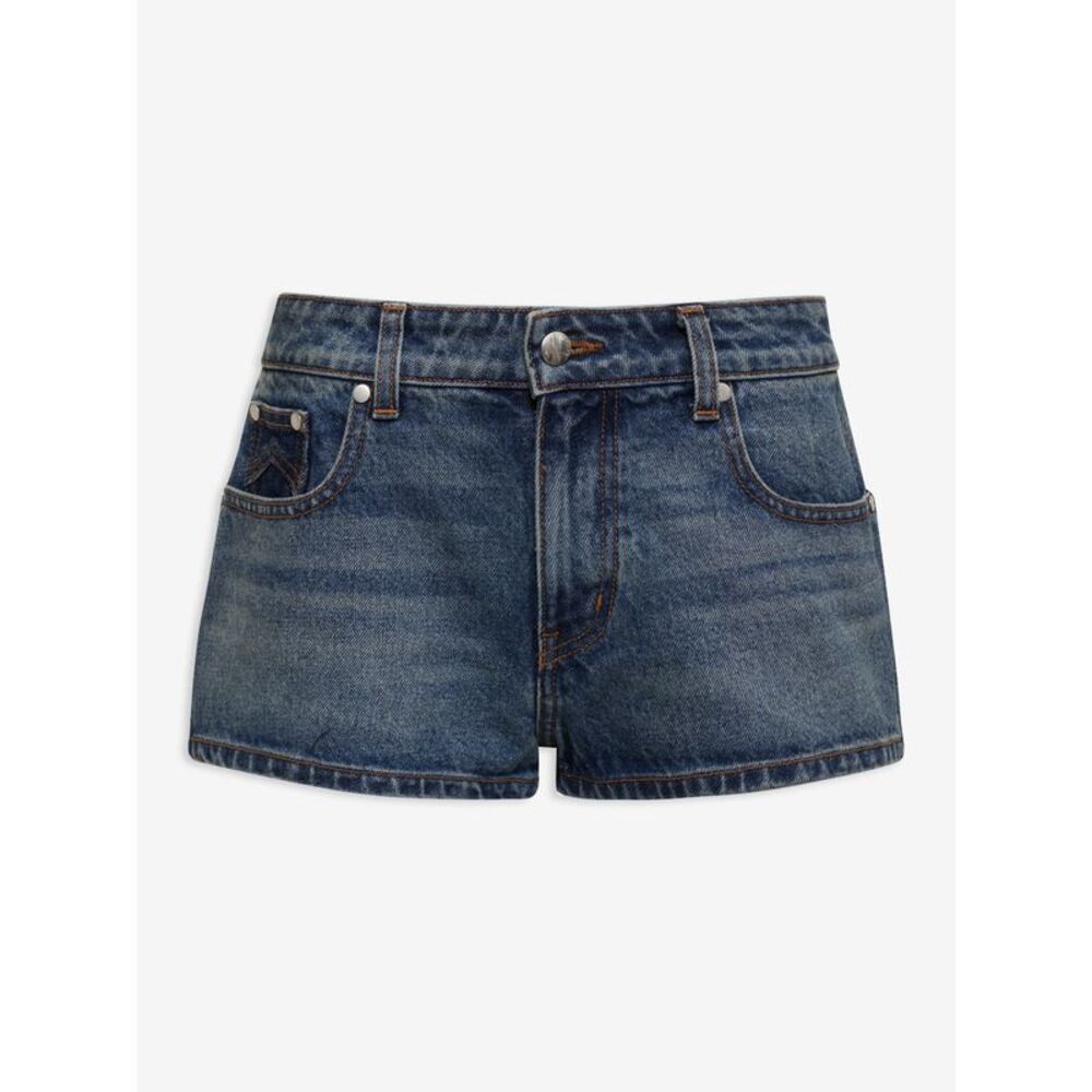 Rhude Women's Low-Waist Denim Short Dark Indigo